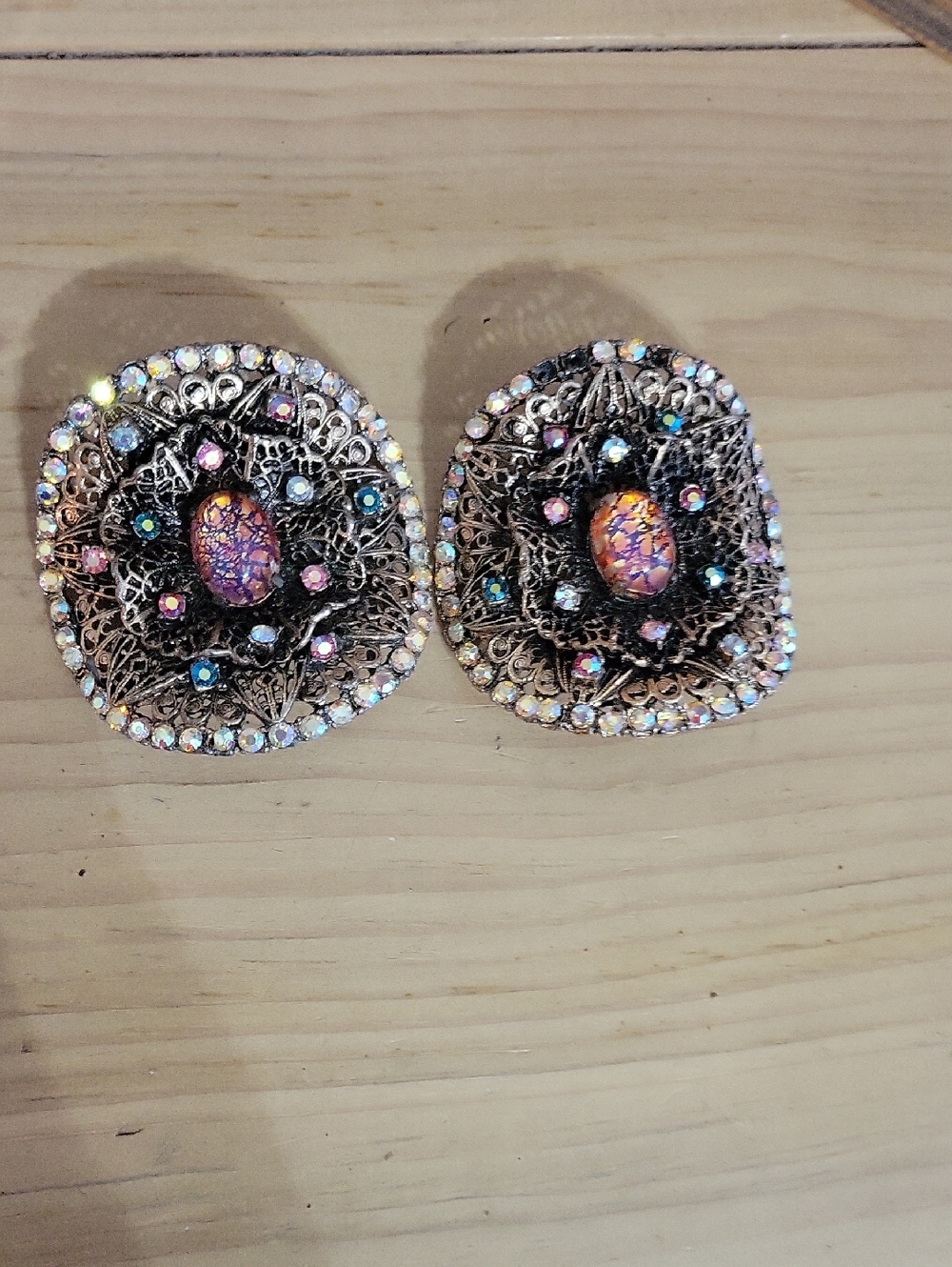 Vintage Musi Art Glass Shoe Boot Clips